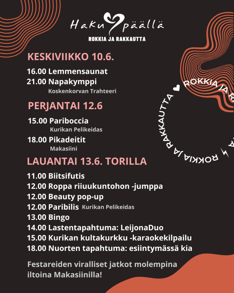 Haku Päällä Kurikassa 12.-13.6.